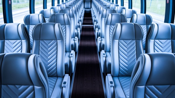 56 passenger charter bus interior view